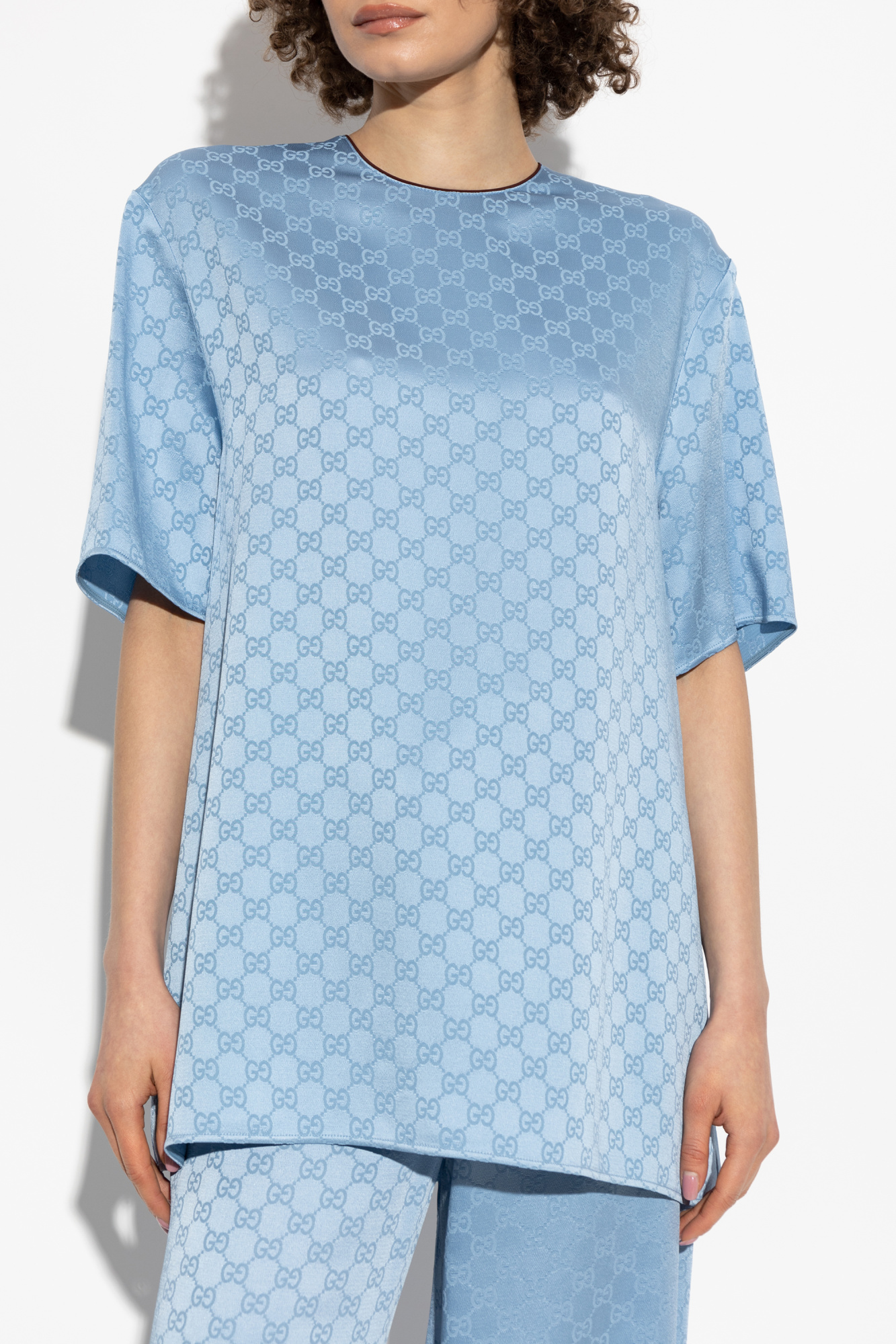 Light blue Loose-fitting top with GG pattern Gucci - Vitkac AS